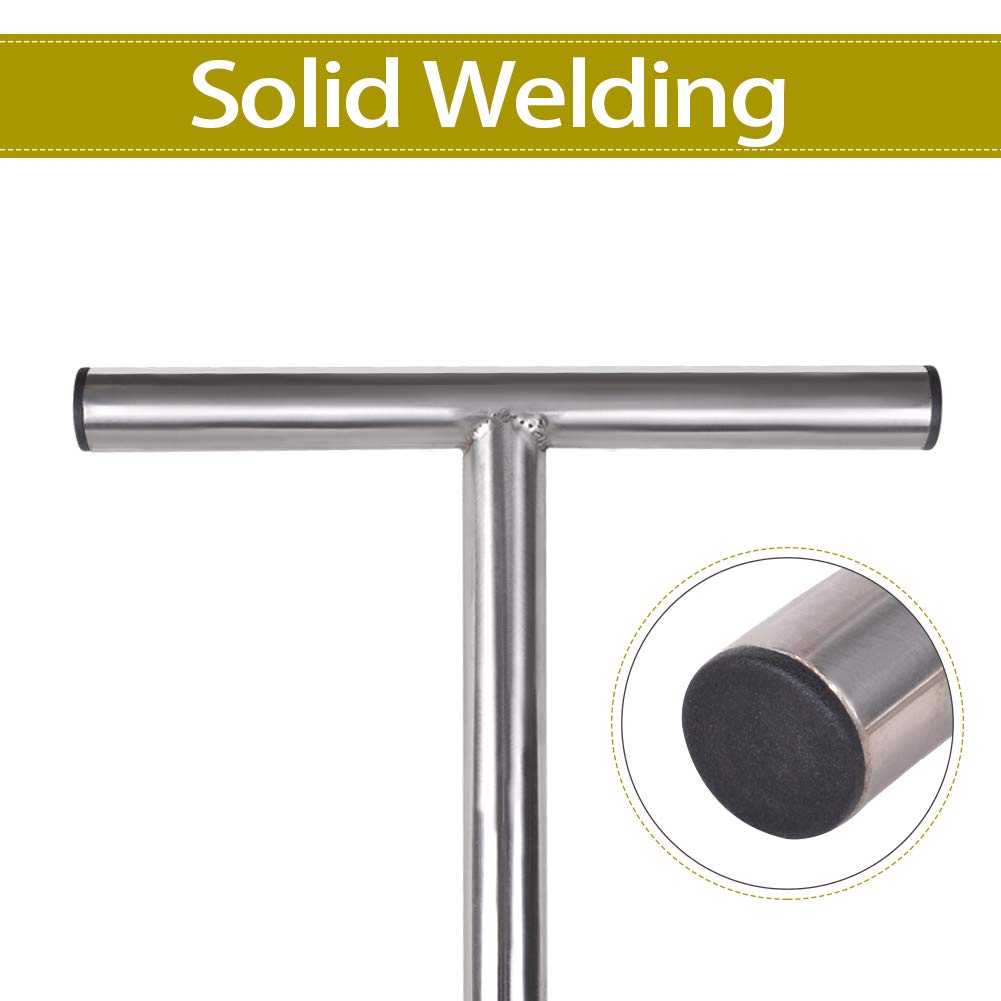 HiHydro close-up of T-style handle highlighting grip comfort and two-handed leverage benefit