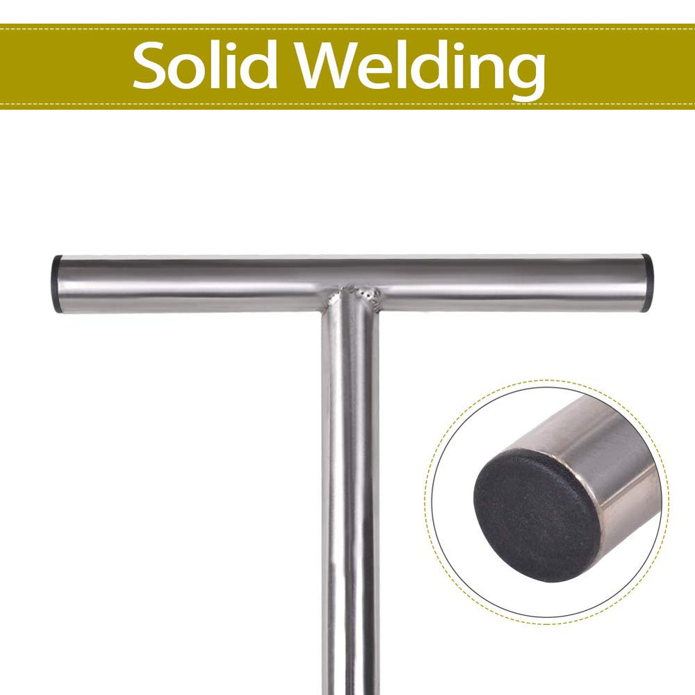 HiHydro close-up of T-style handle highlighting grip comfort and two-handed leverage benefit
