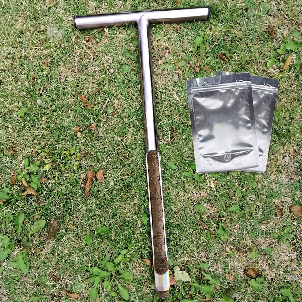 HiHydro front view of stainless steel soil probe showing full length and finish for durable sampling
