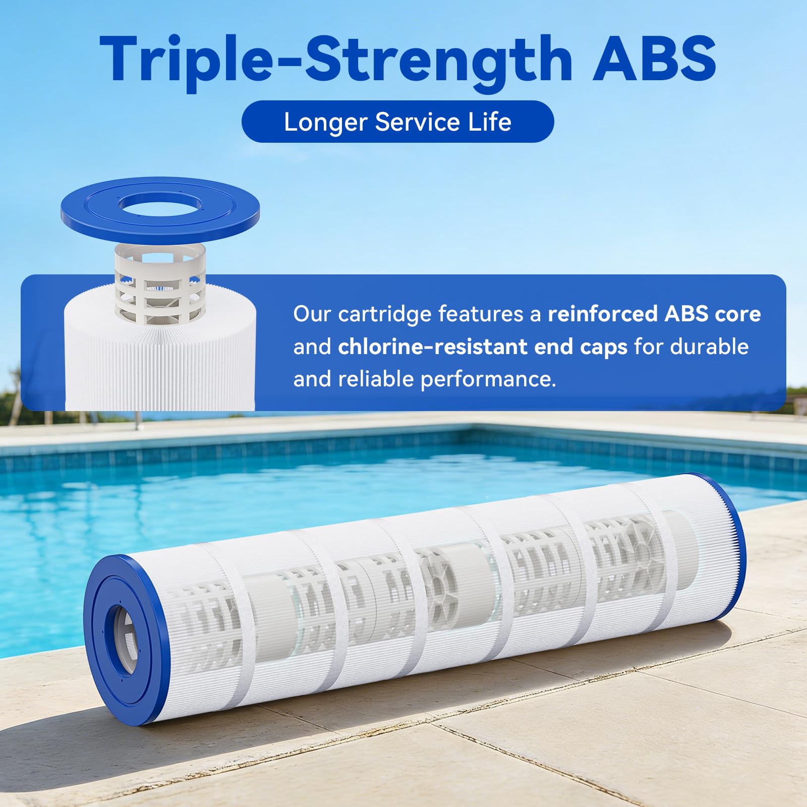 Hiioors C5030 near a backyard pool highlighting clear water benefit