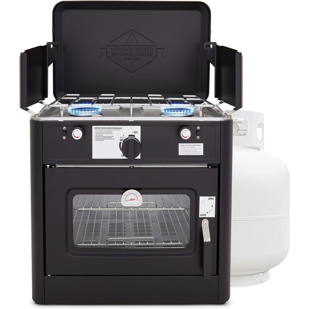 Hike Crew front view packed showing compact portability and durable finish
