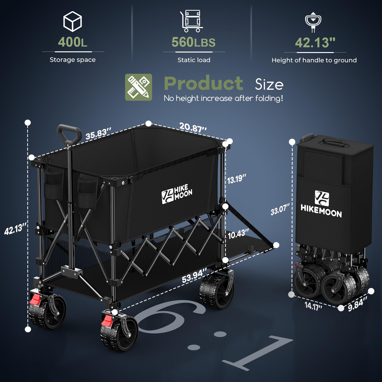 HIKEMOON extended tailgate loaded with long items for secure transport