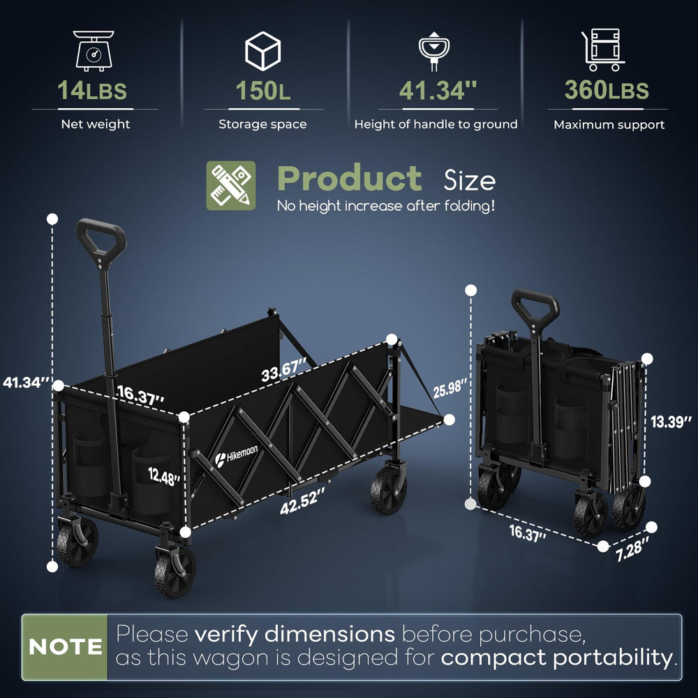 HIKEMOON wagon extended tailgate carrying a folded canopy for extra-length benefit