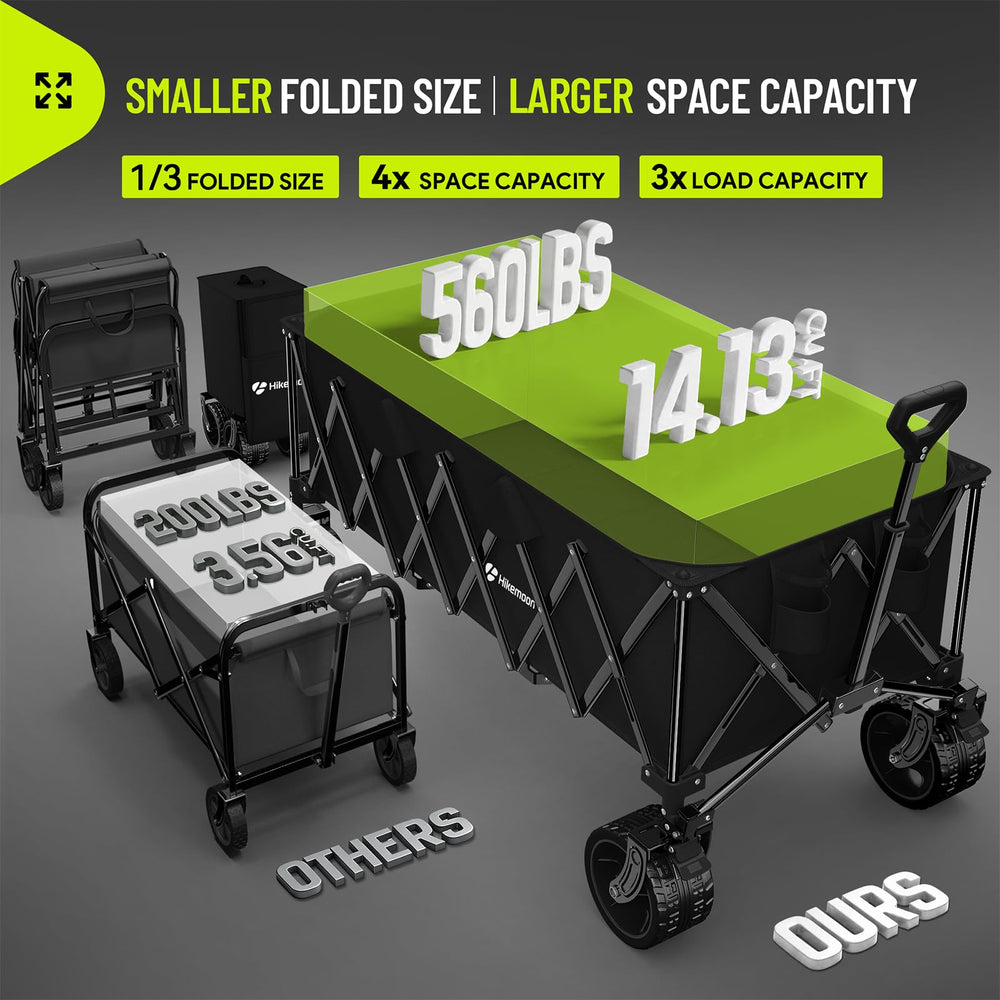 HIKEMOON folded compact storage in trunk demonstrating easy transport