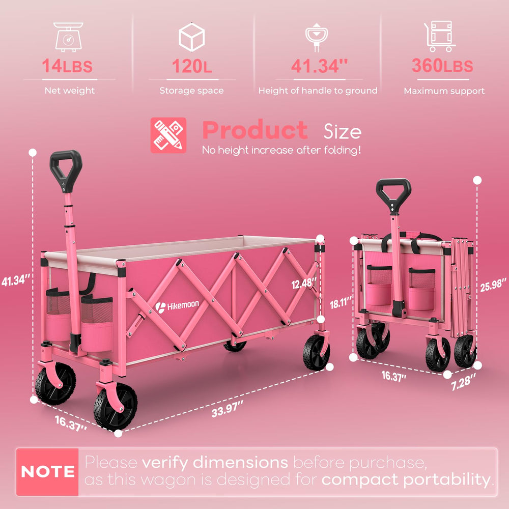 HIKEMOON folded compact wagon stored in car trunk saving space