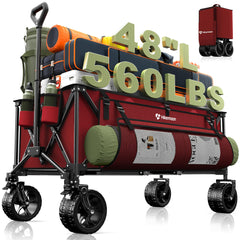 HIKEMOON front view open wagon showing large cargo capacity and stability