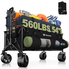 HIKEMOON front view full wagon showing large capacity and organized gear