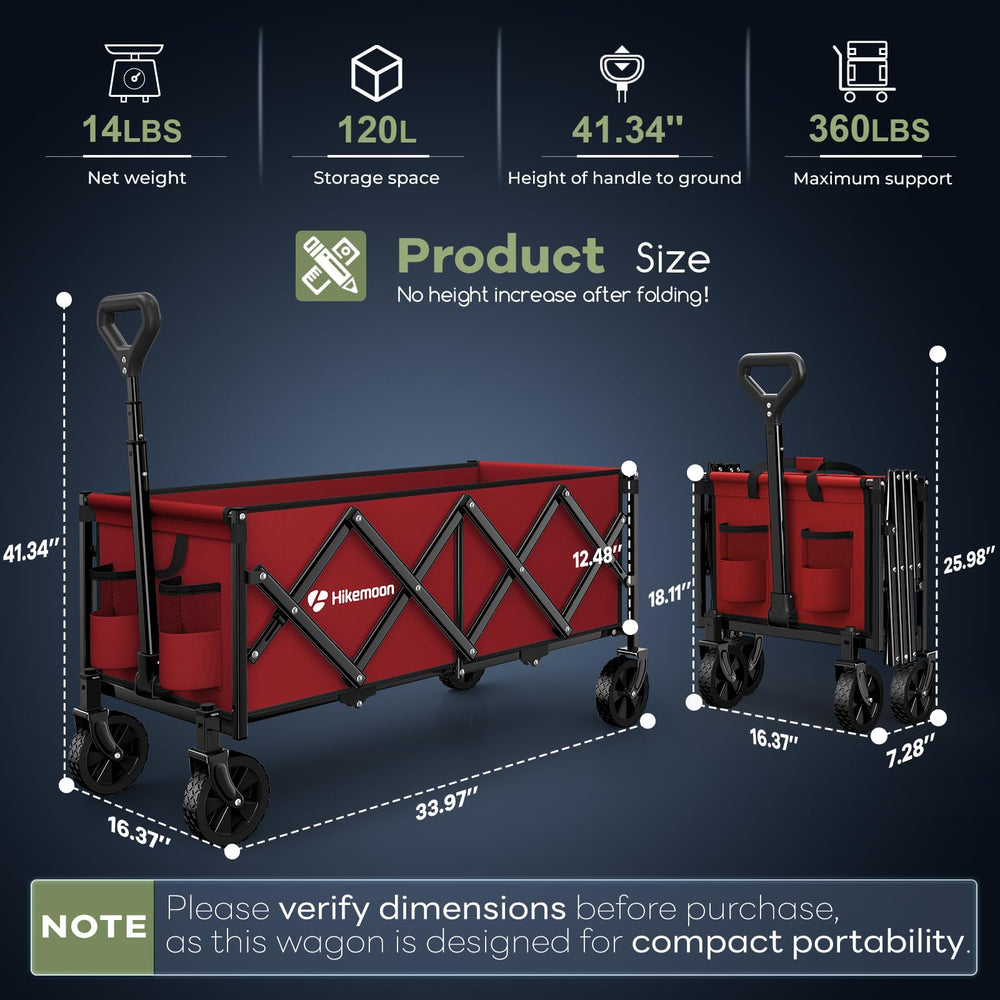 HIKEMOON extended handle showing adjustable height for comfortable pulling