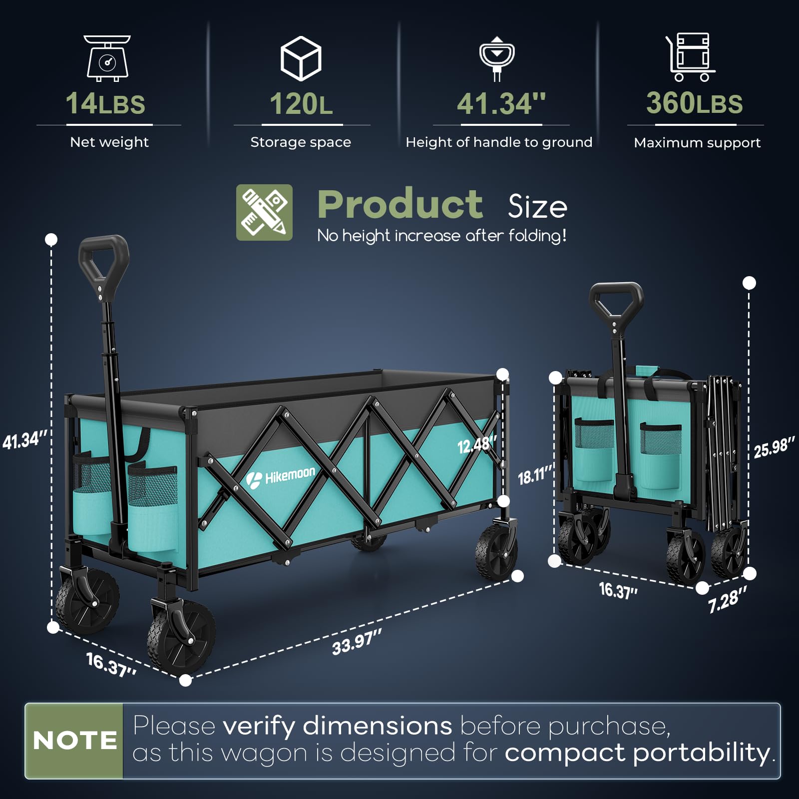 Close-up of HIKEMOON long cargo bed demonstrating extra length to fit long gear