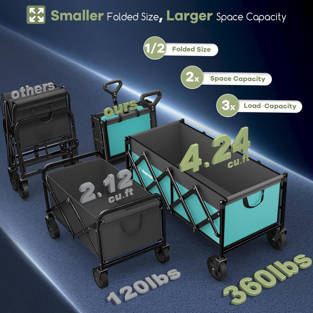 Detail of HIKEMOON heavy-duty metal frame showing strong support for heavy loads