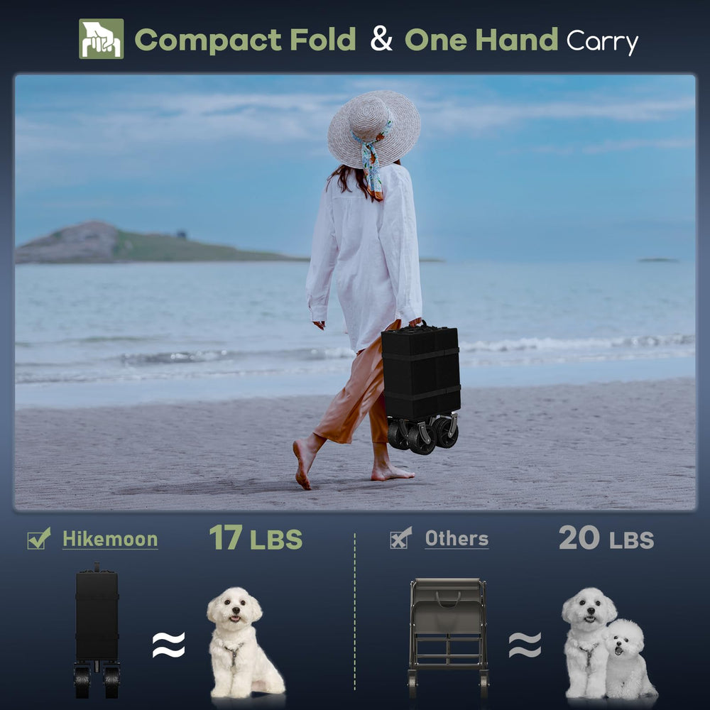 HIKEMOON next to person illustrating scale and easy maneuverability