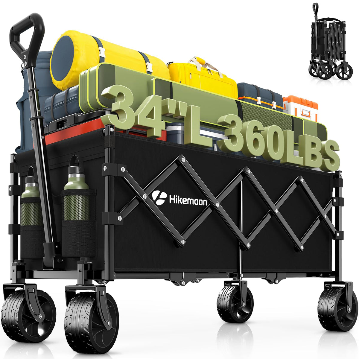 HIKEMOON open wagon showing roomy interior and easy loading benefit