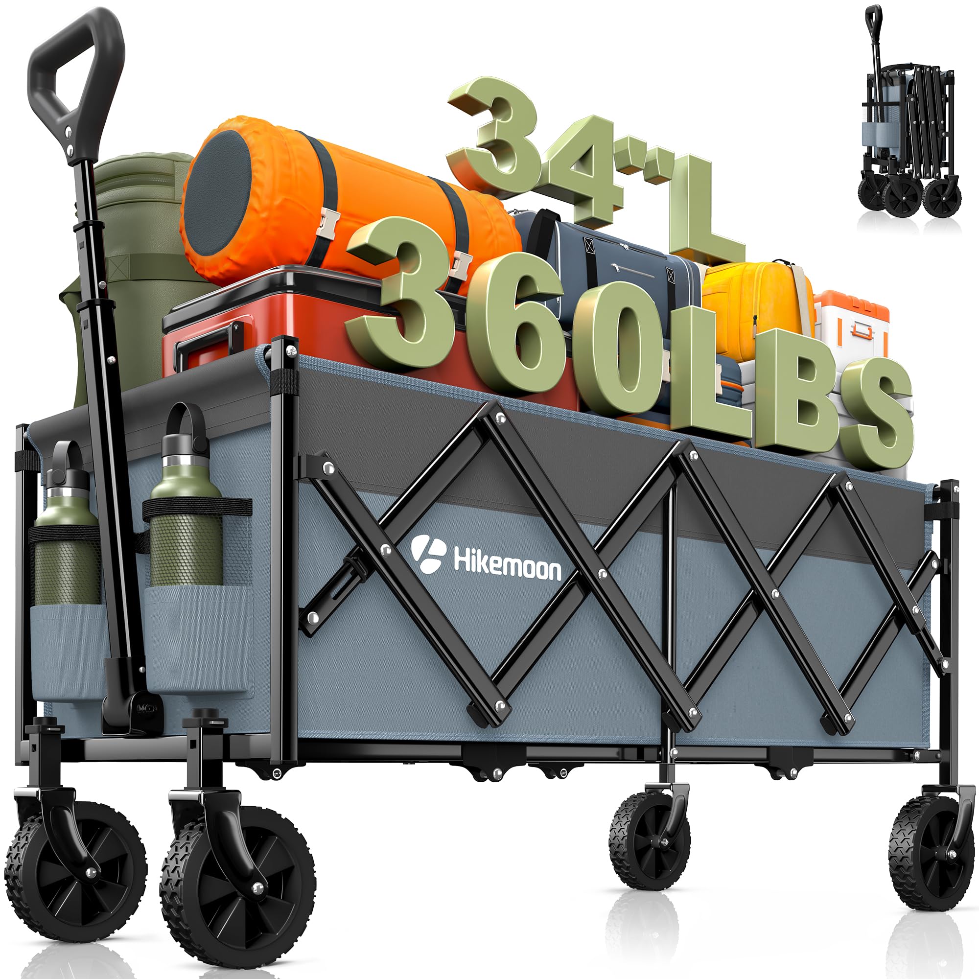 HIKEMOON front view showing long cargo bed and easy access