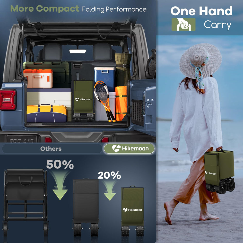 HIKEMOON side pocket and two cup holders keeping drinks and small items organized