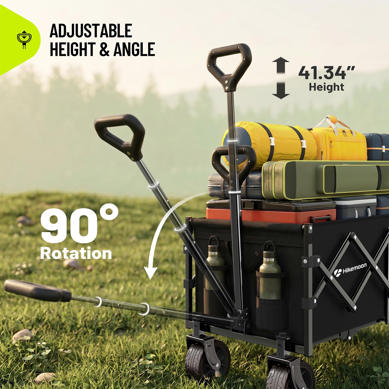 HIKEMOON wagon loaded with groceries showing heavy-load hauling benefit