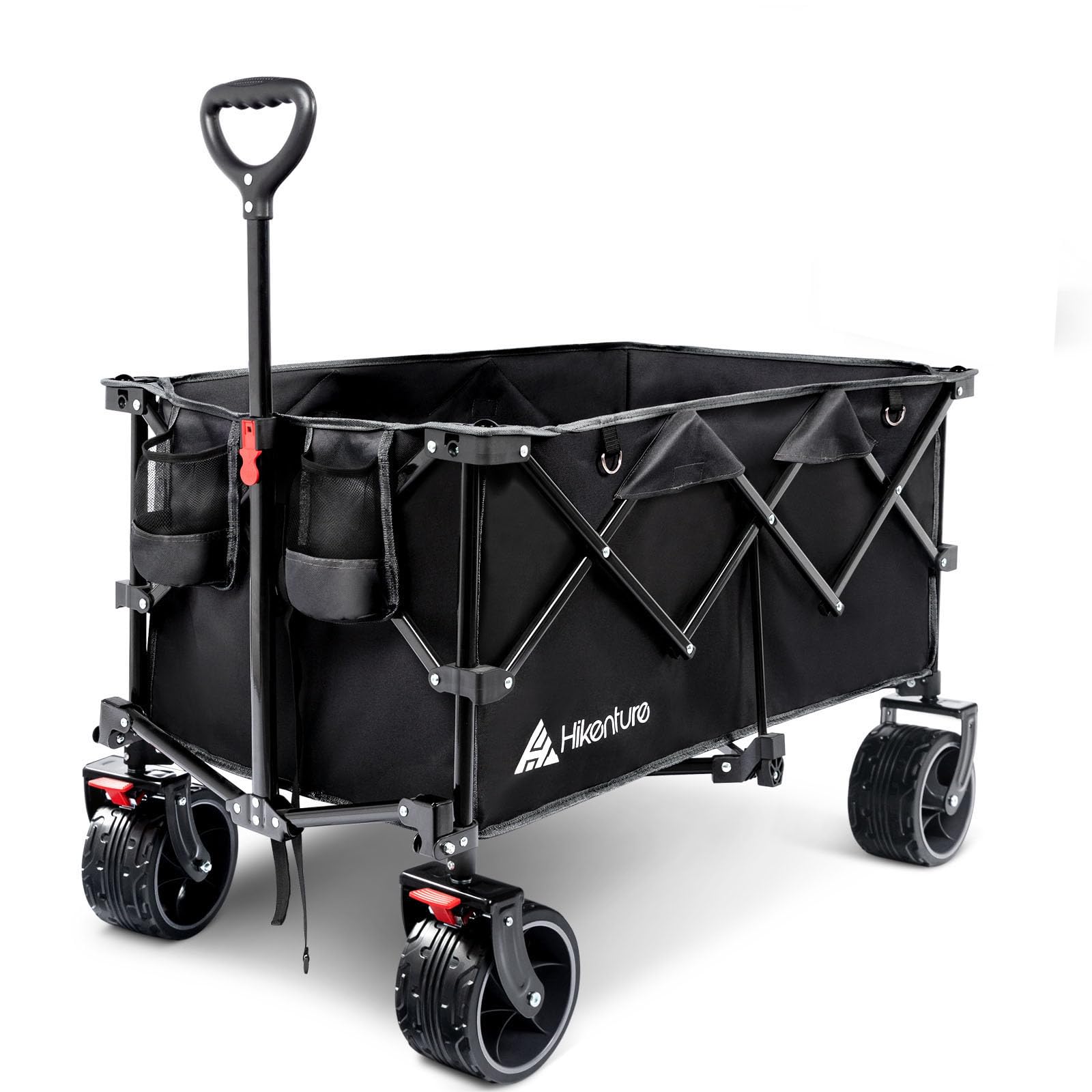 Hikenture front view packed with gear showing large capacity and easy access