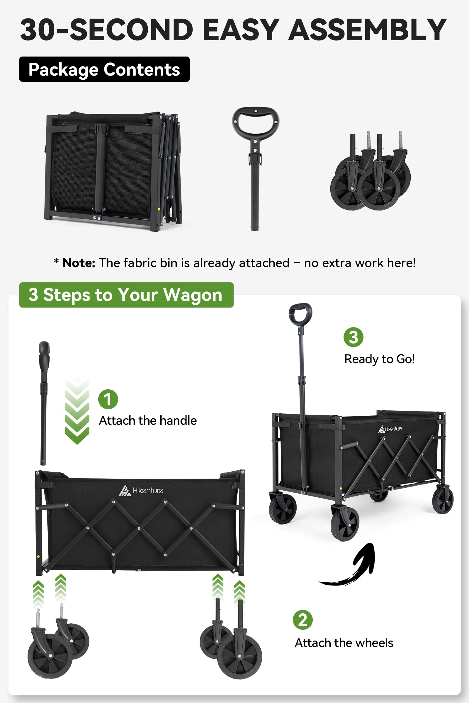 Hikenture loaded with groceries and cooler demonstrating 220 lb capacity benefit