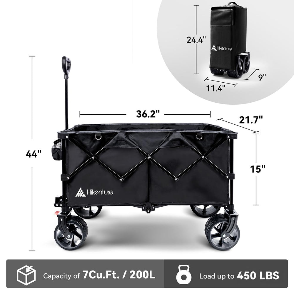Hikenture next to car trunk for scale showing lightweight 22 lb portability