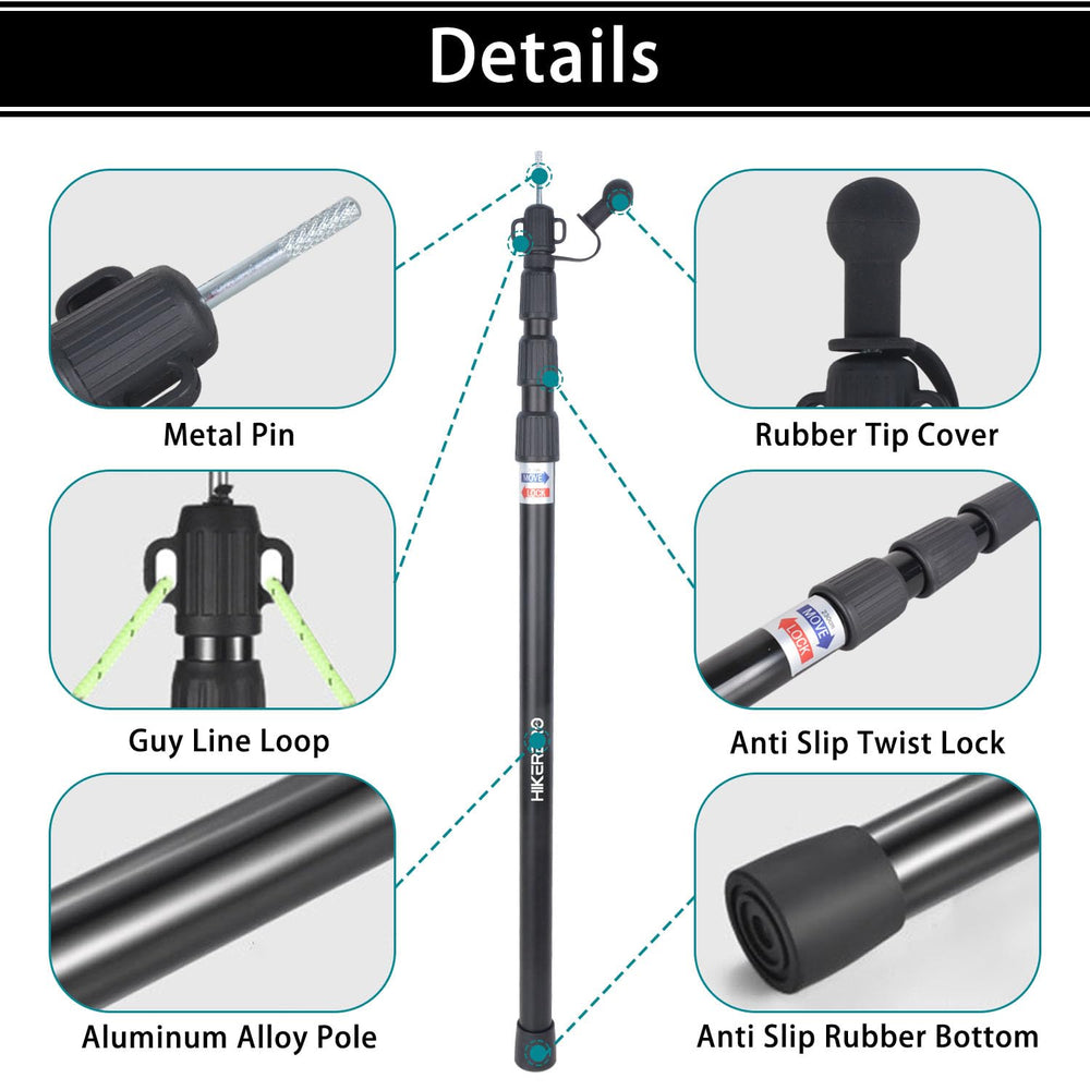 HIKERBRO non-slip base cover stabilizing pole on rock surface