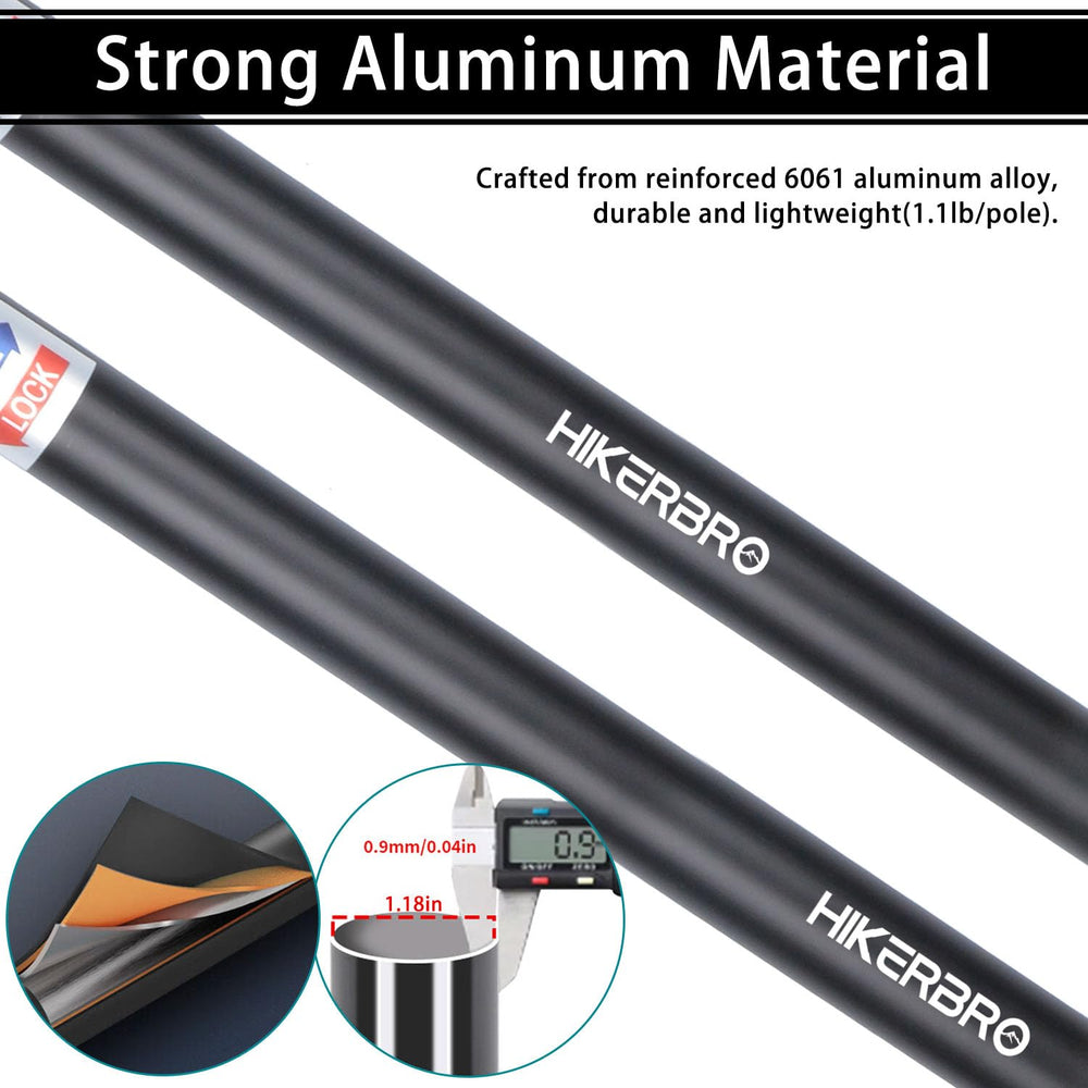 HIKERBRO extended pole at full 7.7ft demonstrating shelter height