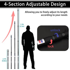 HIKERBRO twist-lock telescoping detail showing secure adjustment