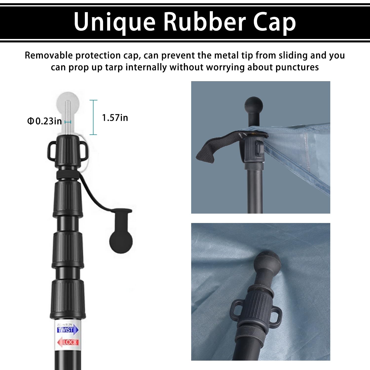 HIKERBRO removable rubber cap and metal pin attachment for protection