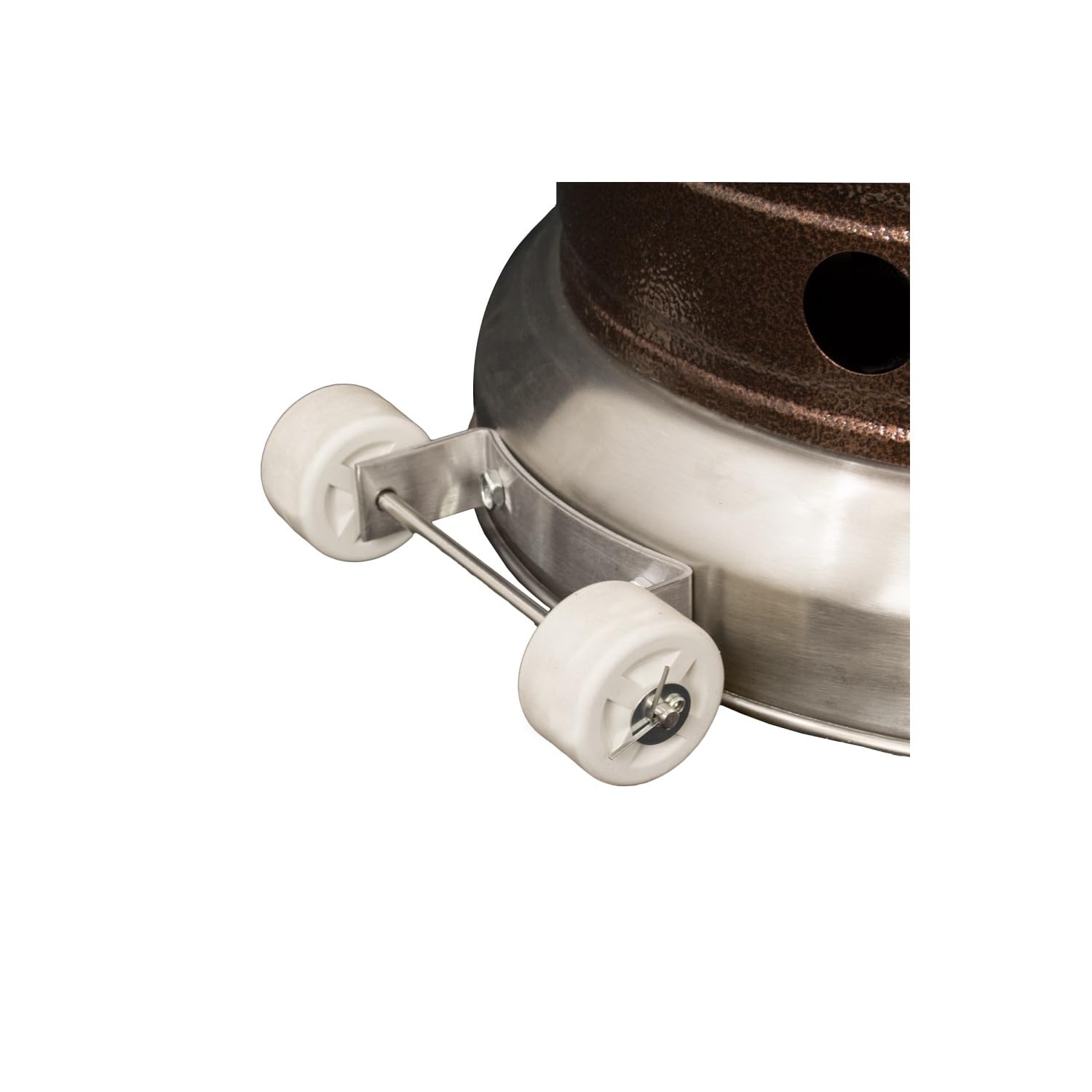 Hiland table and wheels showing adjustable table surface and mobility benefit