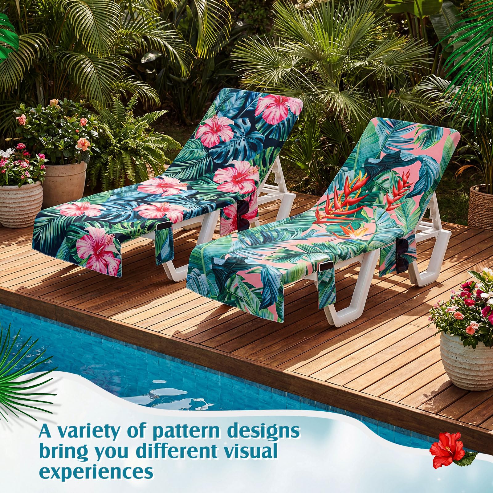 Hillsuren two lounge covers in use on beach showing visibility benefit