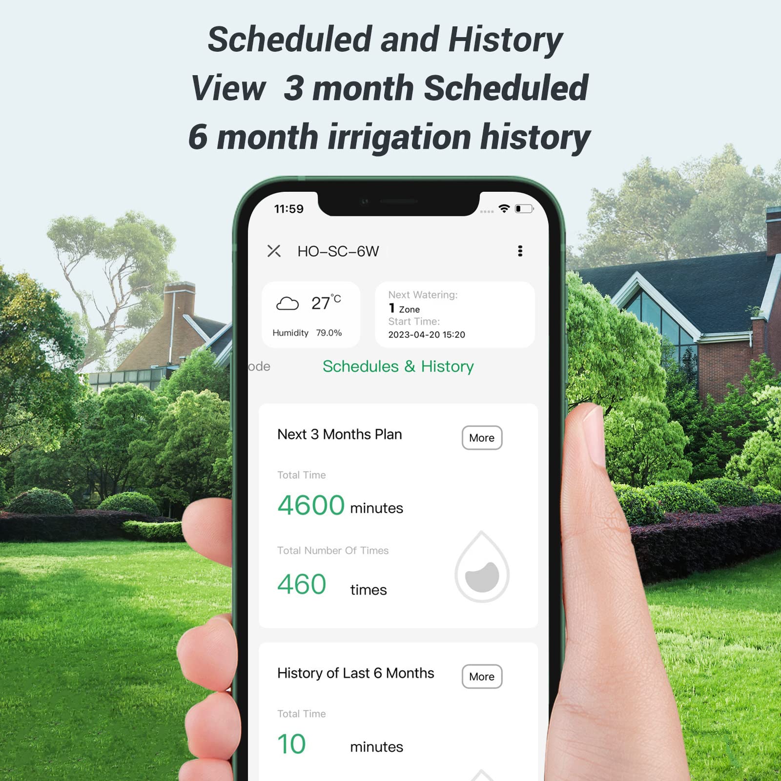HiOazo app schedule displayed on smartphone enabling remote schedule control