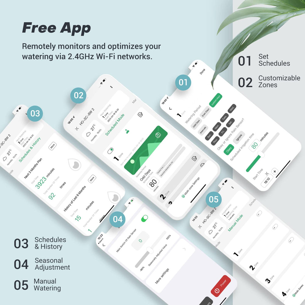HiOazo app screen displaying zone control for quick remote irrigation