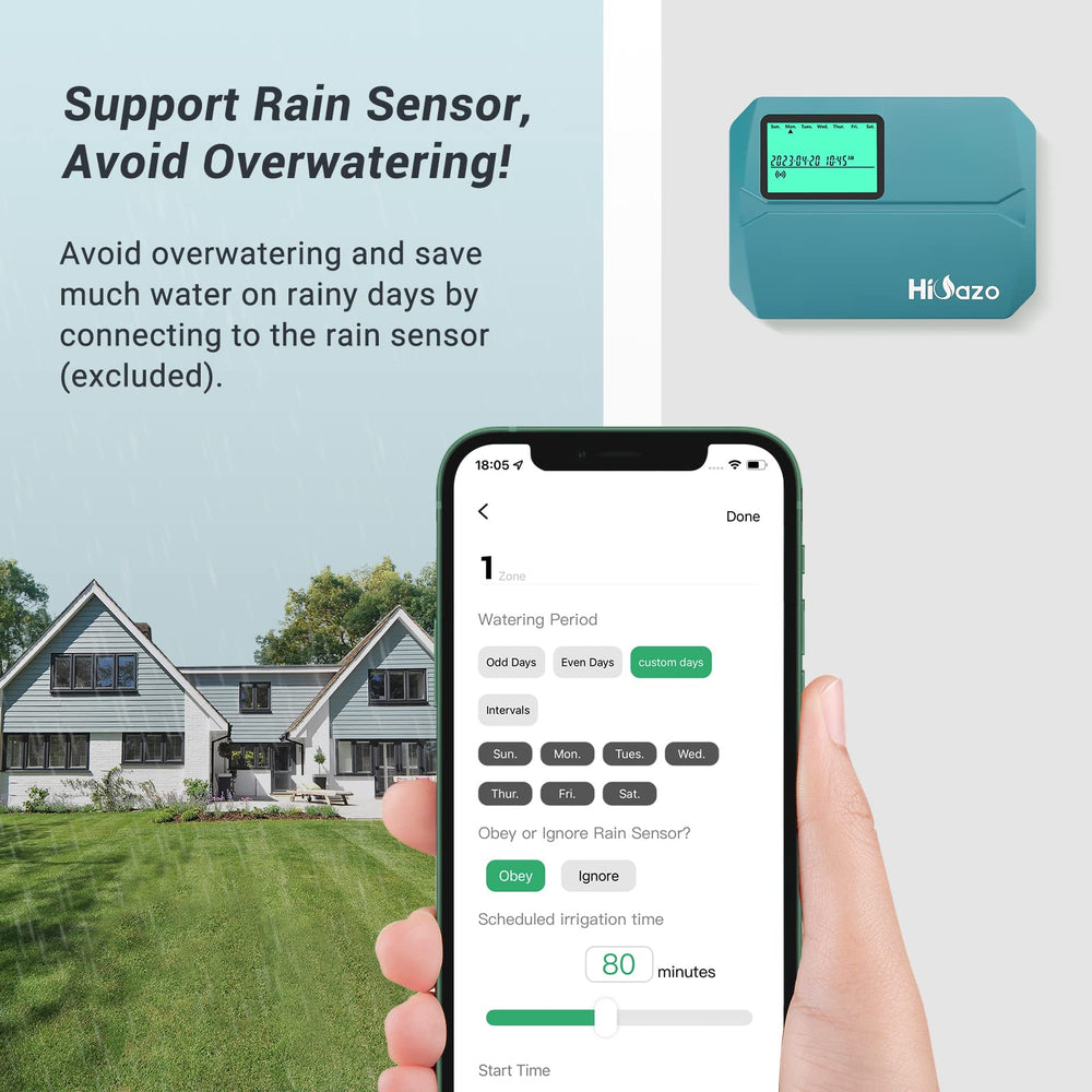 HiOazo rain sensor hookup detail preventing watering during wet weather