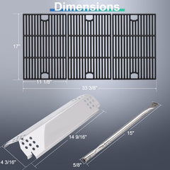 Hiorucet stainless-steel burner tube detail demonstrating even heat distribution