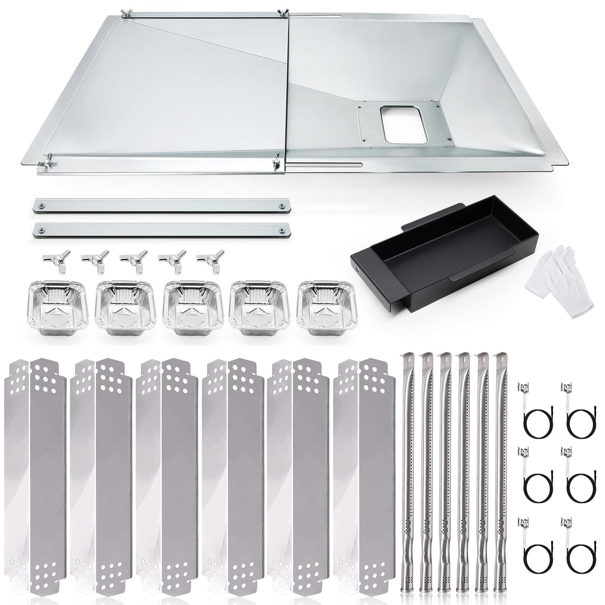 Hiorucet full replacement kit laid out for Nexgrill, simplifies grill restoration