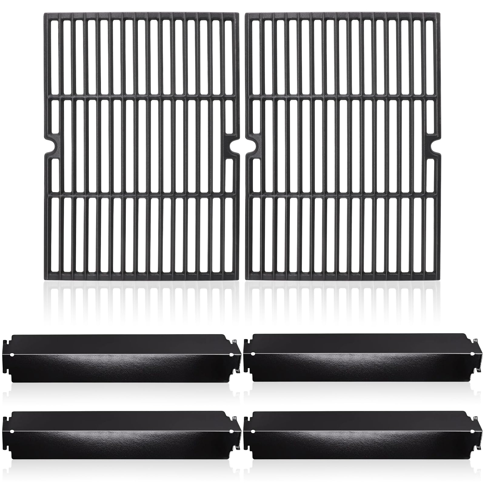 Hiorucet front view of replacement grates and shields, clear fit and durability