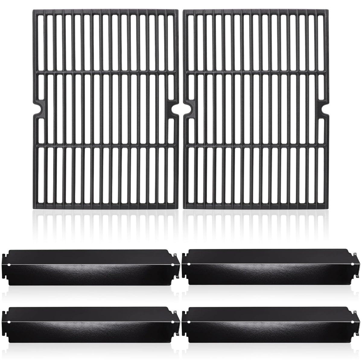 Hiorucet front view of replacement grates and shields, clear fit and durability