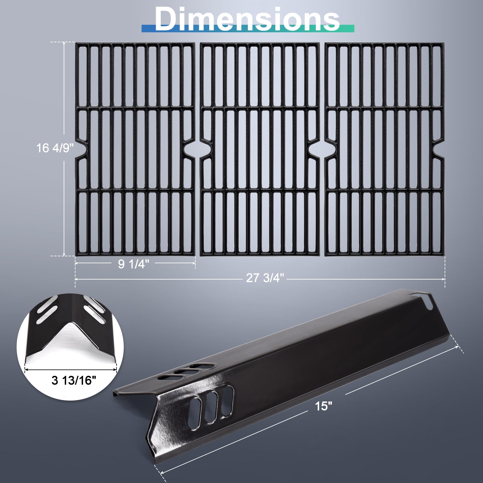 Hiorucet grate close-up highlighting matte cast iron texture for long-lasting durability