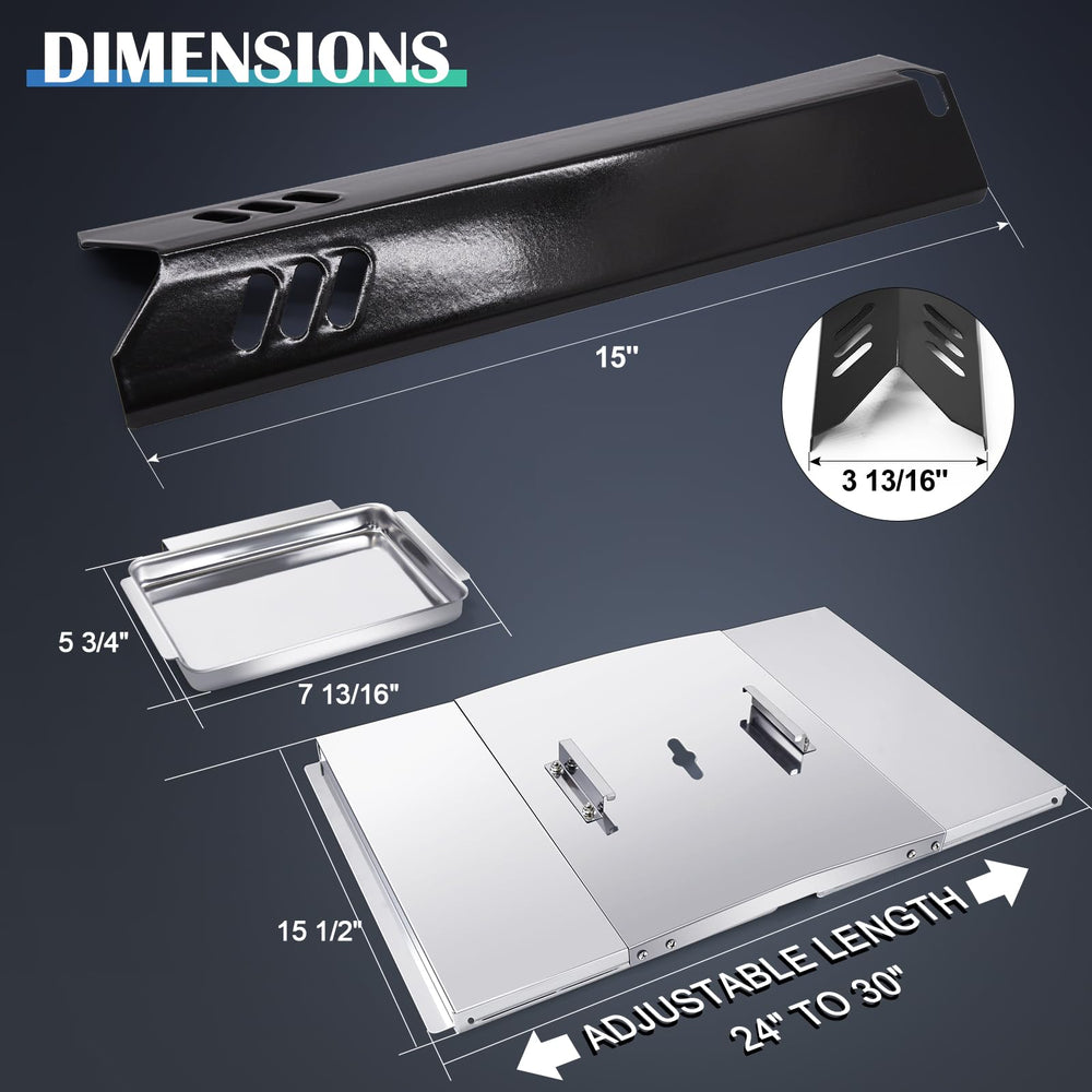 Hiorucet adjustable grease tray extended, fits 24–30 inch interiors