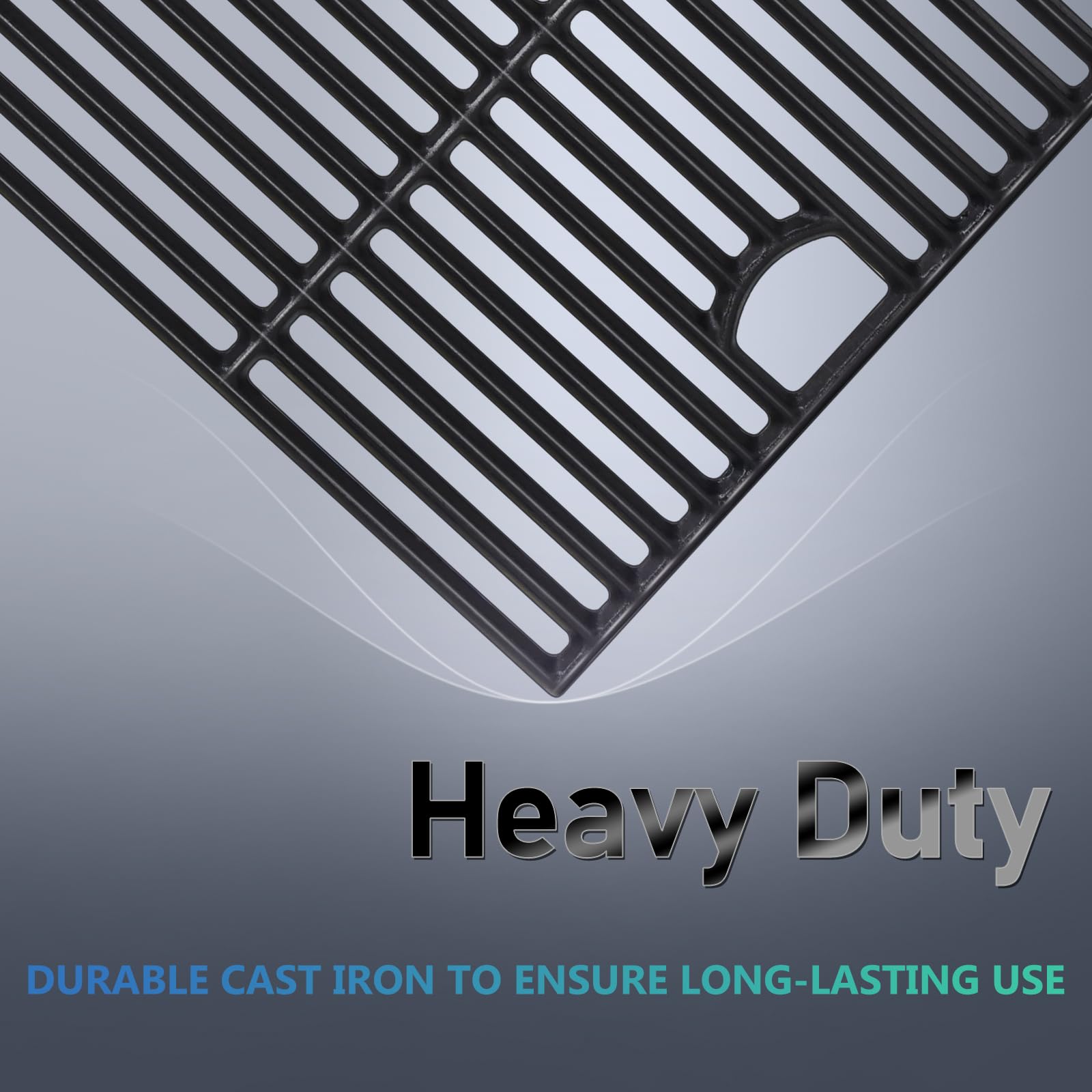 Hiorucet installed cast-iron grates inside grill illustrating restored cooking surface