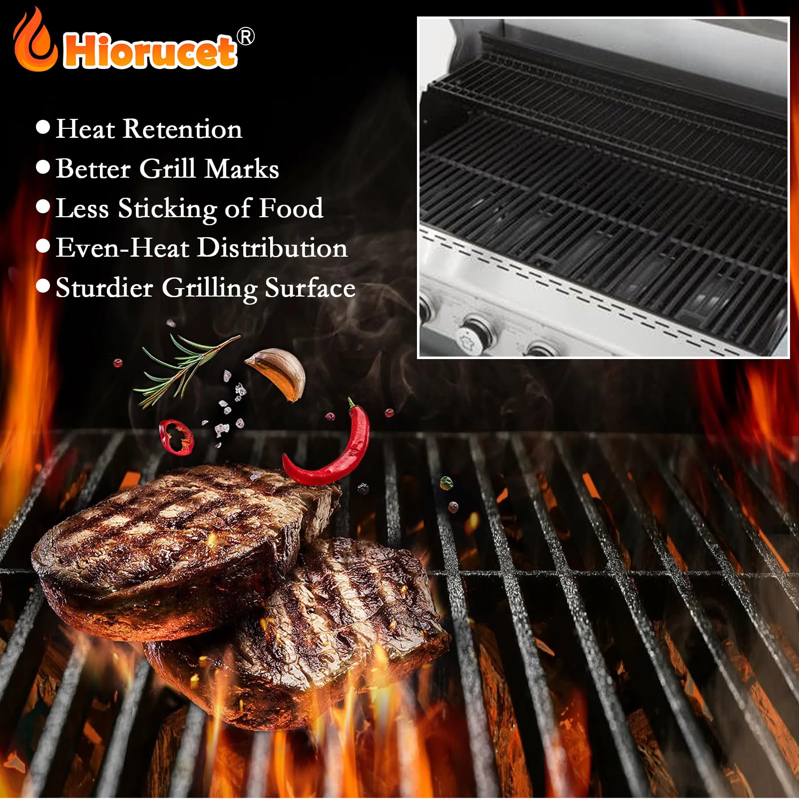 Hiorucet kit staged in backyard grill scene enabling quick DIY grill restoration