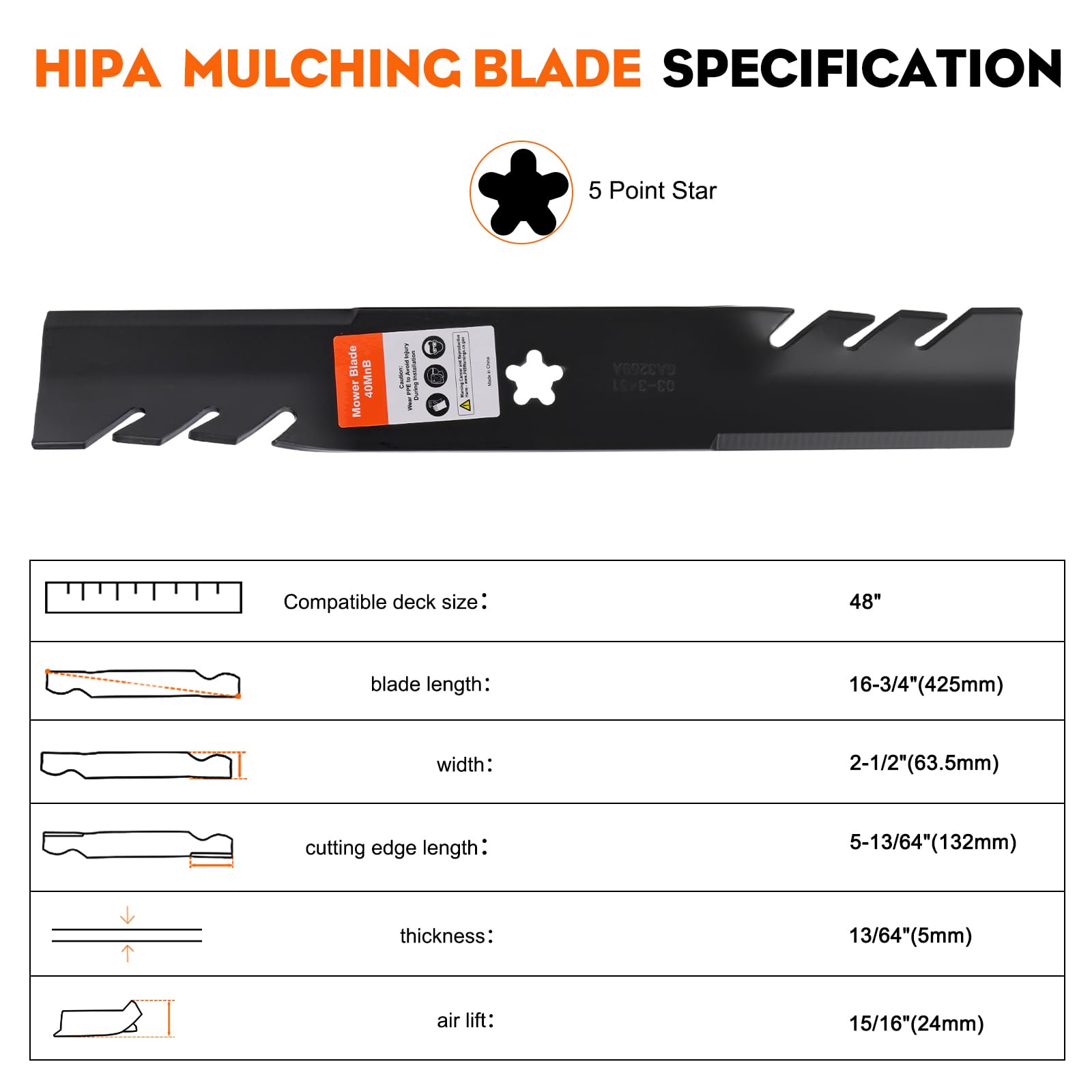 Hipa blades installed on a 48-inch deck for improved clipping distribution