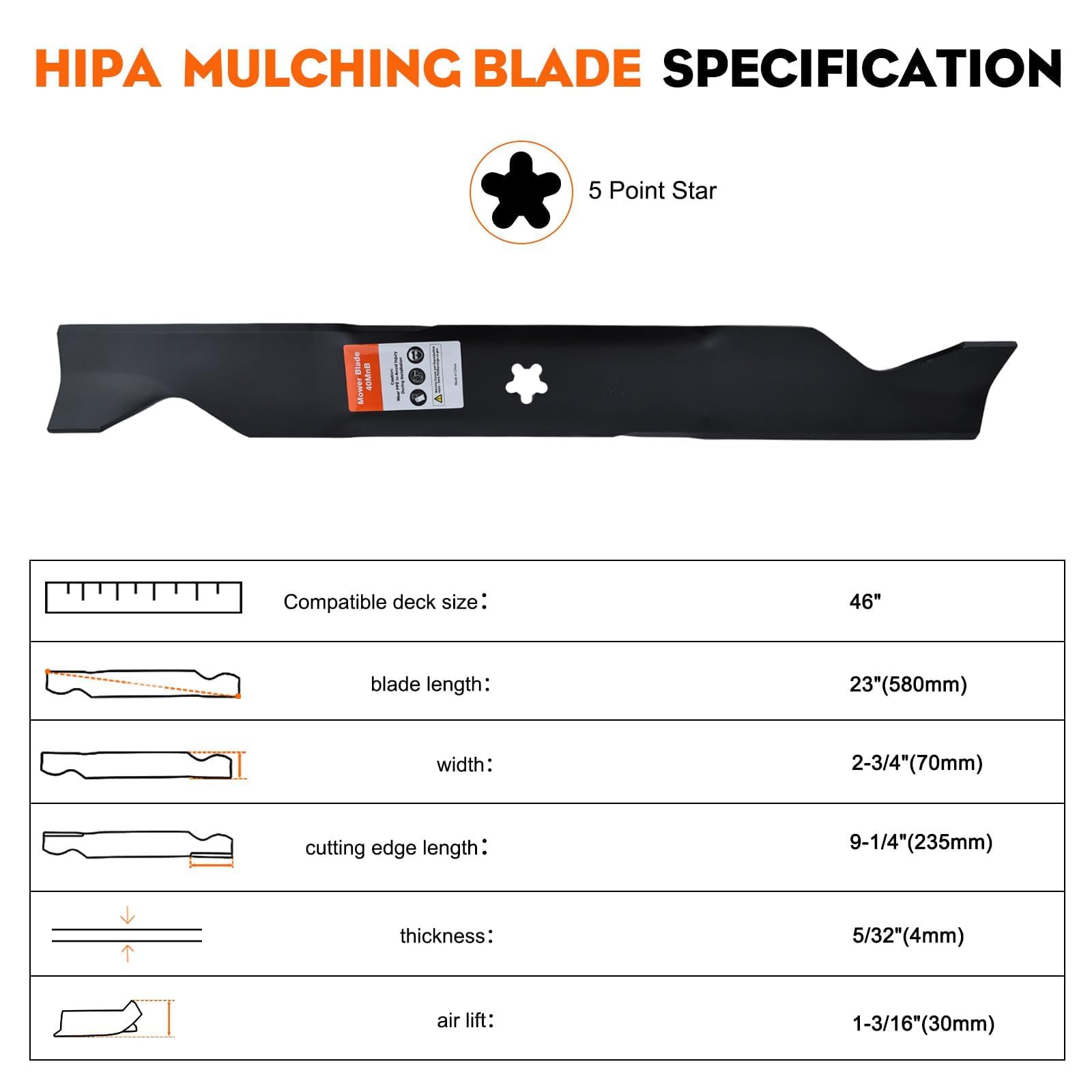 Hipa blades installed on mower deck demonstrating correct fit and improved collection