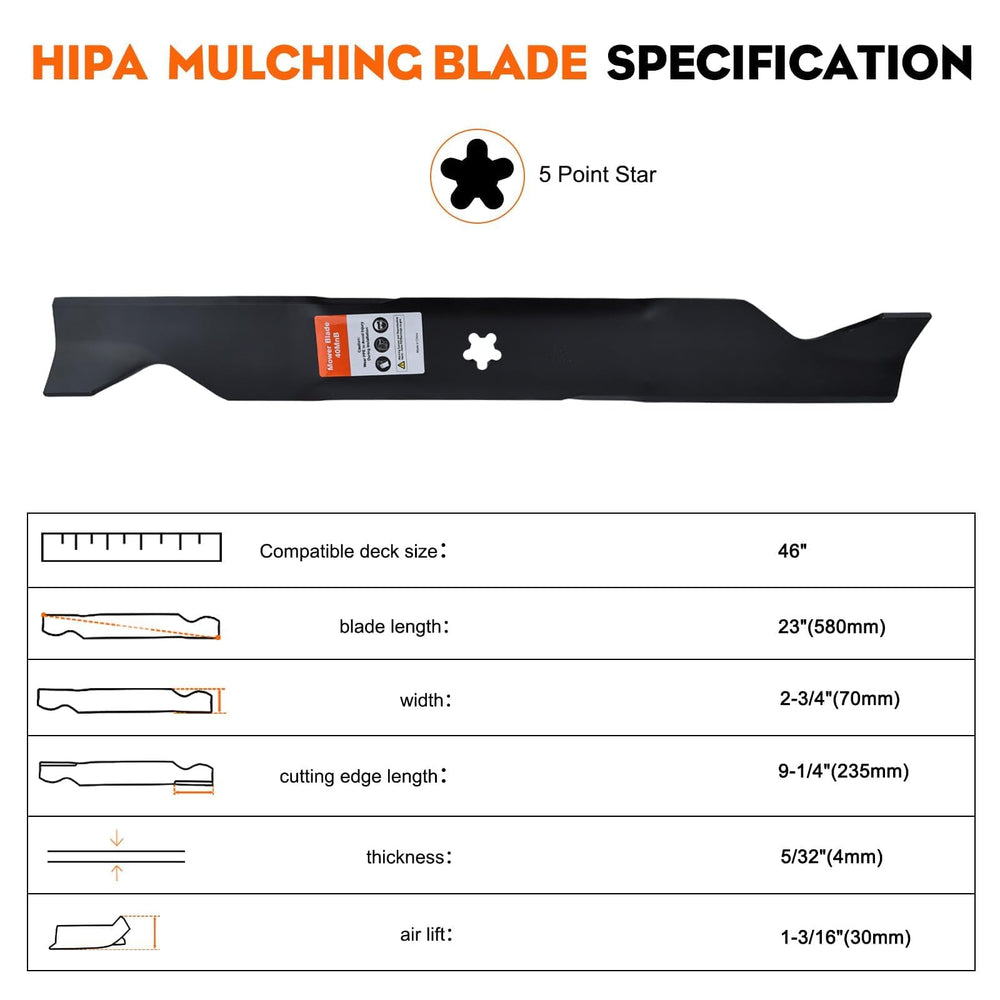 Hipa blades installed on mower deck demonstrating correct fit and improved collection