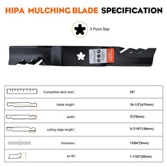Hipa blades installed on a zero-turn deck demonstrating correct fit