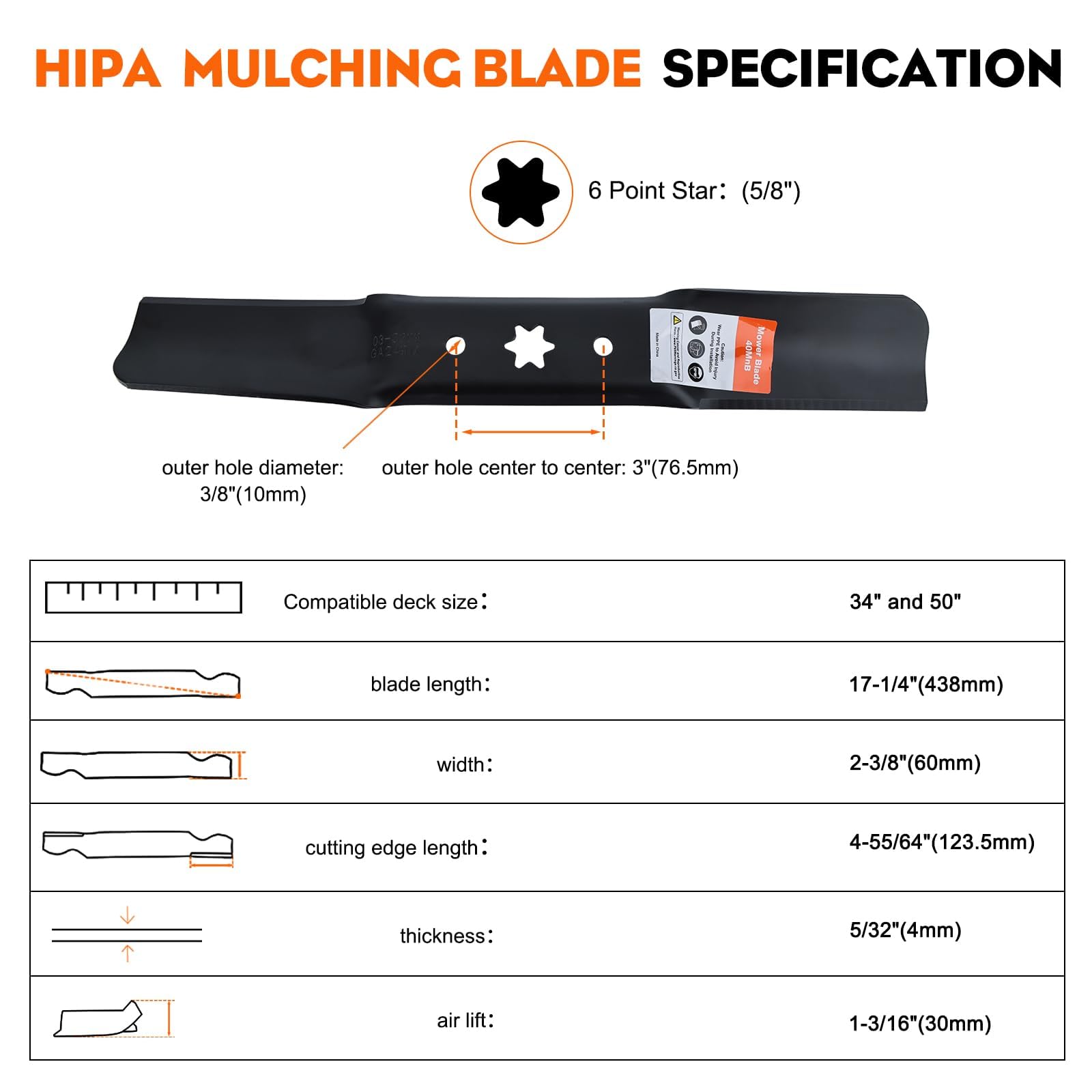 Hipa blades installed on a mower deck in use demonstrating improved bagging performance