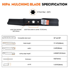 Hipa blades installed on a mower deck in use demonstrating improved bagging performance