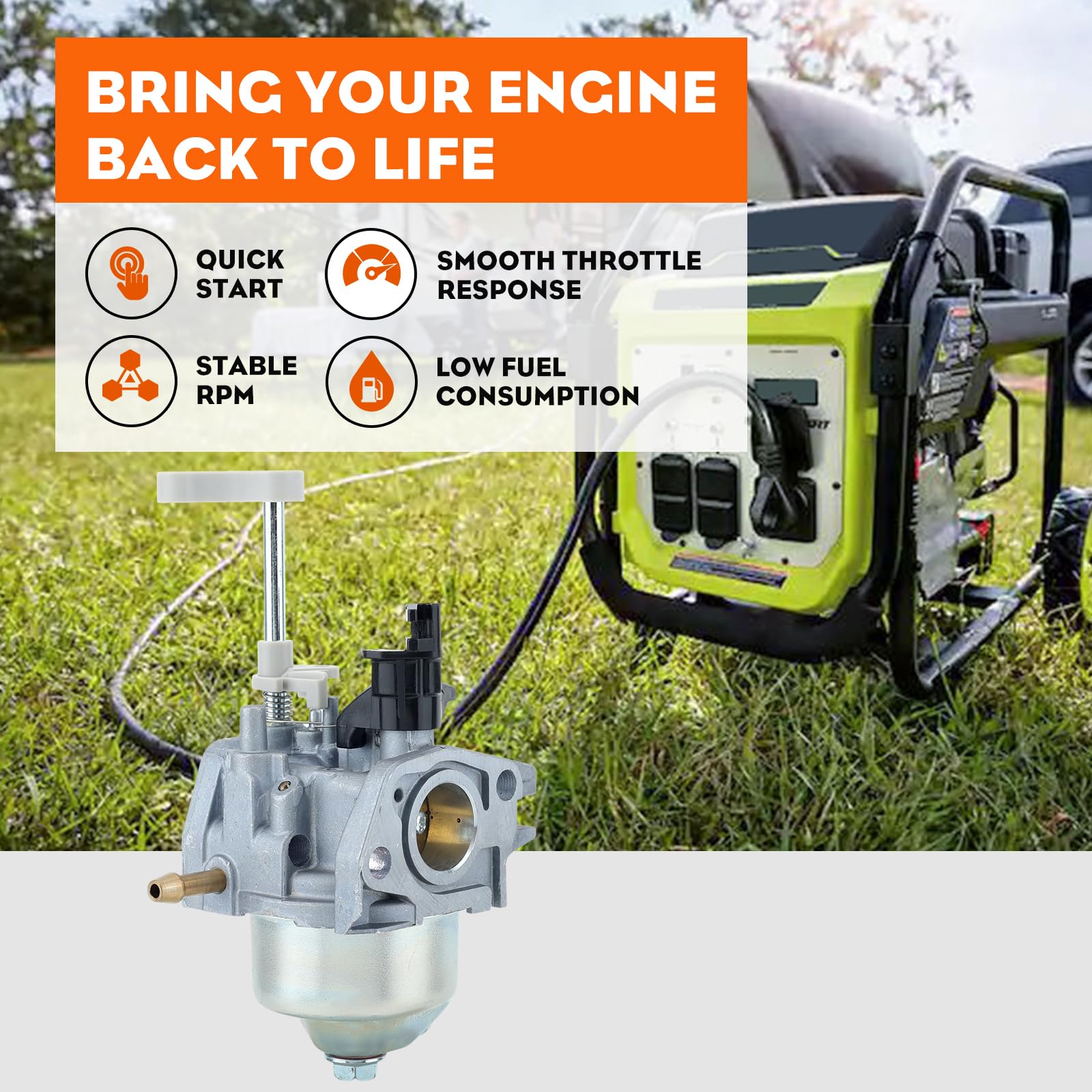 Hipa carburetor close-up on throttle linkage for smoother engine response