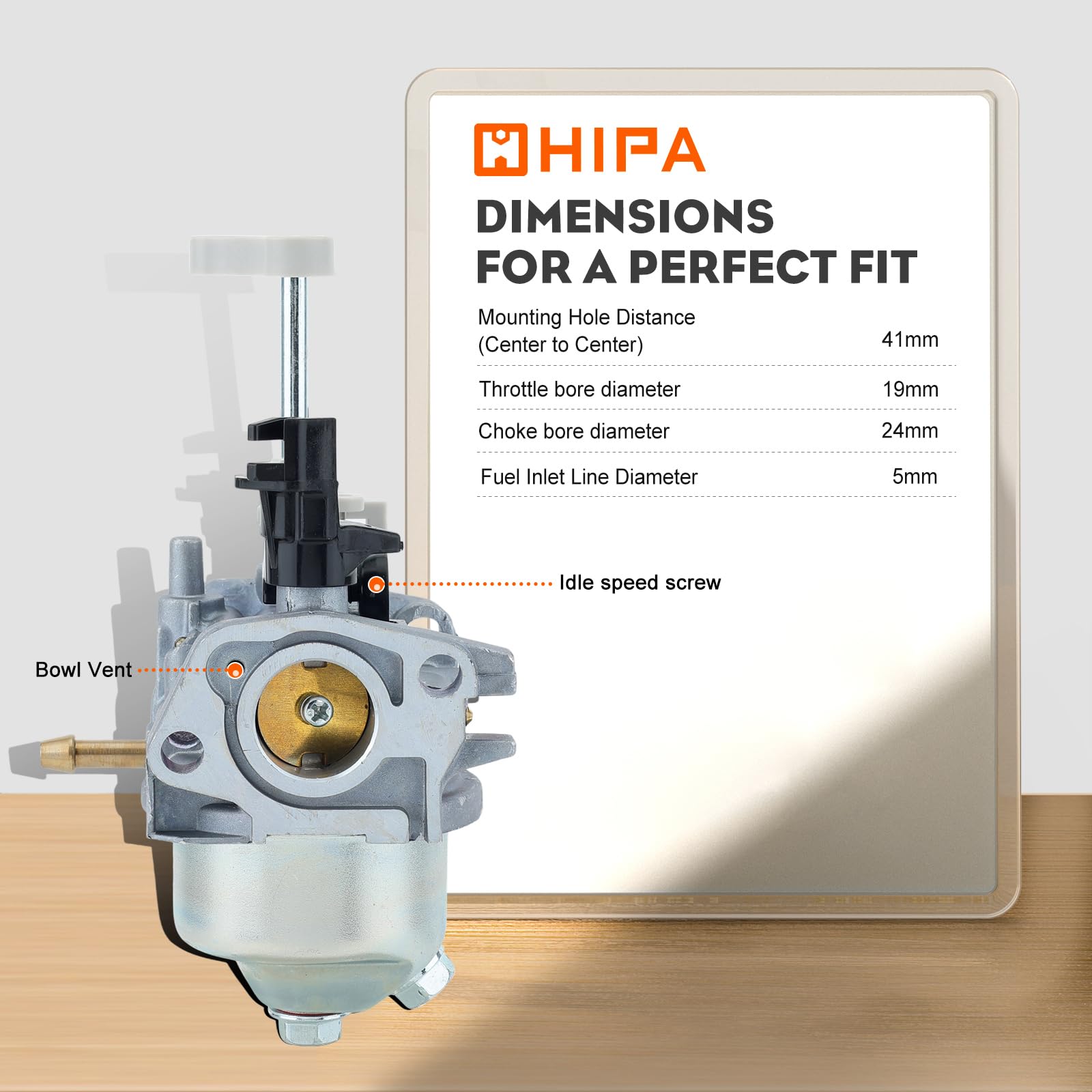 Hipa carburetor mounting flange detail showing seal surface for leak prevention