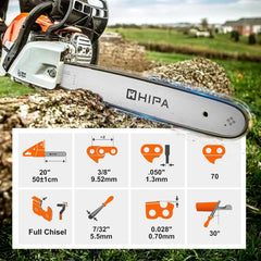 Hipa CS-590 close-up of blued full-chisel cutters showing sharp edges and corrosion resistance