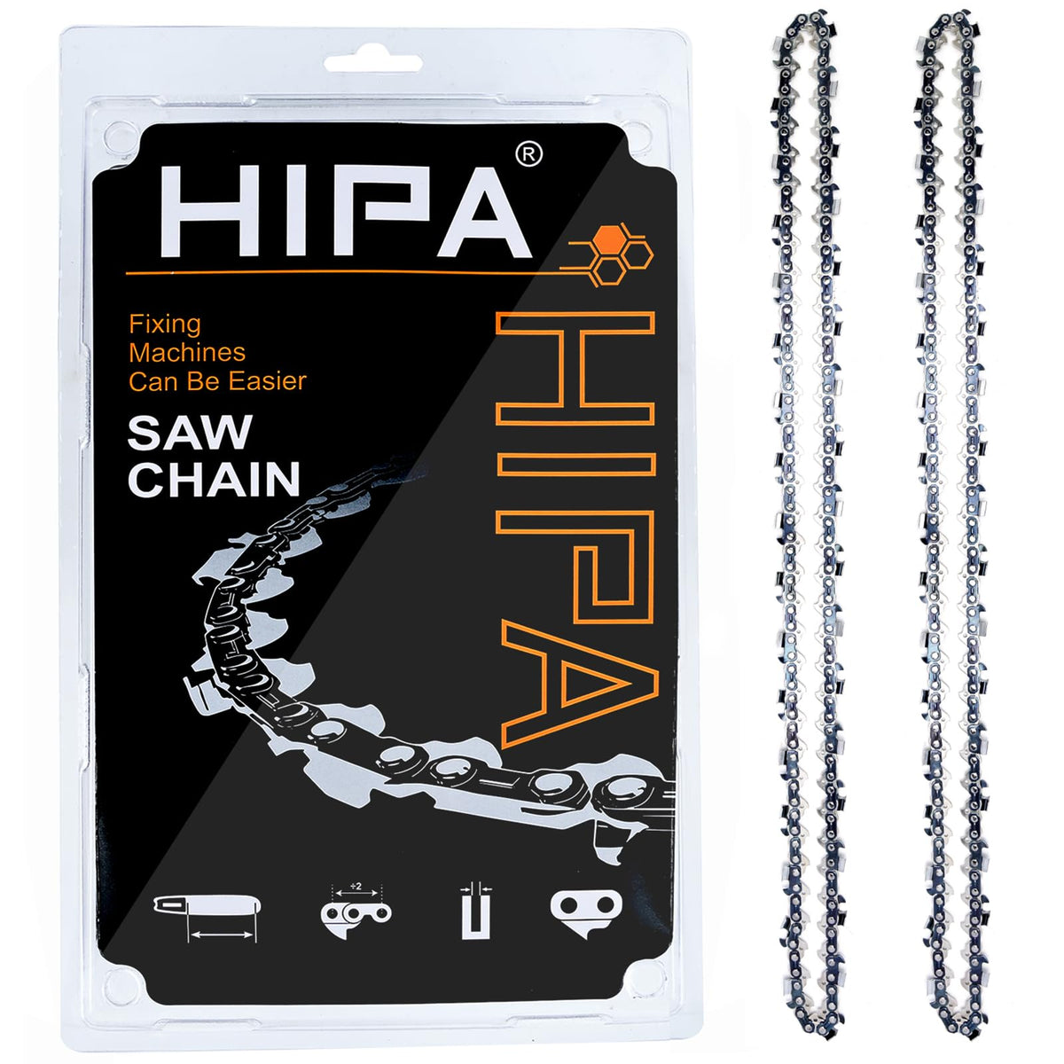 Hipa CS-590 front packaging showing chain two-pack and model details for quick identification