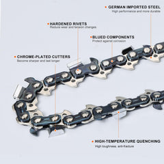 Hipa CS-590 mounted on a 20-inch guide bar demonstrating fit and correct tension benefit